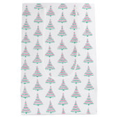 オリジナル ハッピー ホリデー クリスマス ツリー ミディアムペーパーバッグ (裏面)