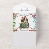 オリジナル ハッピー ホリデー シック ラスティック ヴィンテージ エフェメラ オールインワン招待状 (外側)