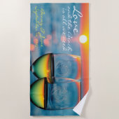 オリジナル ハニームーン ビーチ タオル (正面)