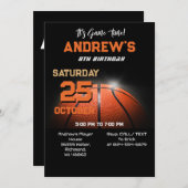 オリジナル バスケットボール 誕生日 ご招待 テンプレート (正面/裏面)