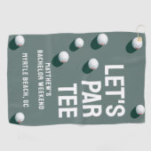 オリジナル バチェラーパーティ ゴルフ旅行 Let's Par Tee ゴルフタオル (横)