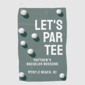 オリジナル バチェラーパーティ ゴルフ旅行 Let's Par Tee ゴルフタオル (正面)