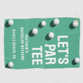 オリジナル バチェラーパーティ ゴルフ旅行 Let's Par Tee ゴルフタオル (横)