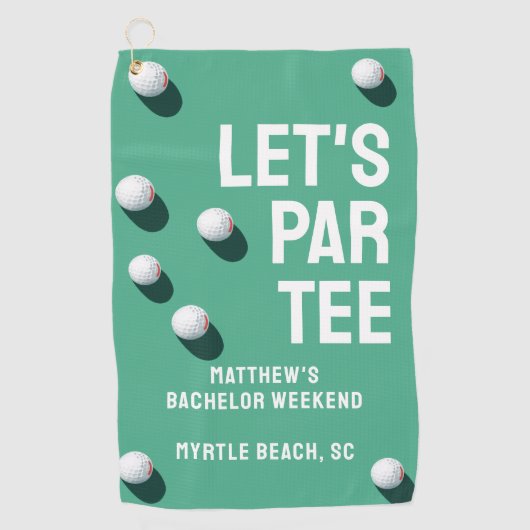 オリジナル バチェラーパーティ ゴルフ旅行 Let's Par Tee ゴルフタオル (正面)