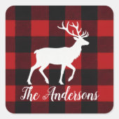 オリジナル バッファロープレイド 鹿の名ラベル ステッカー (正面)