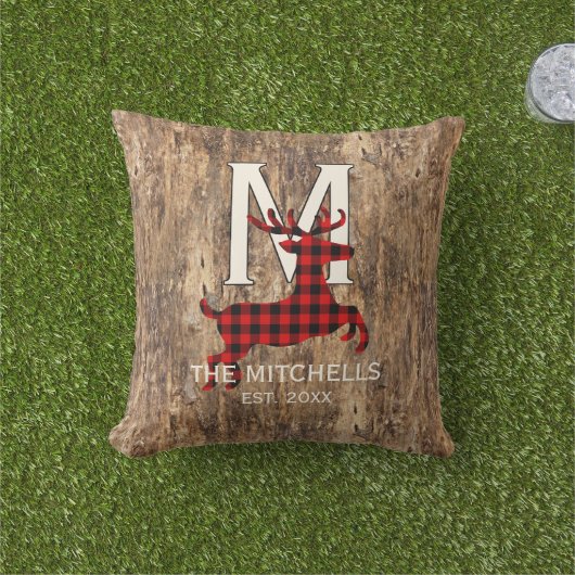 オリジナル バッファロー 林業者のチェック柄 パターン アウトドアクッション (芝生)