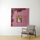 オリジナル バーガンディ フラワー ウェディング アニバーサリー タペストリー (インサイチュ)