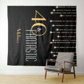 オリジナル バースデー ブラック ゴールド フォトブース 背景 タペストリー (インサイチュ(横))