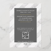 オリジナル バー ミッツヴァ 模造金スクリプト名 箔招待状 (裏面)