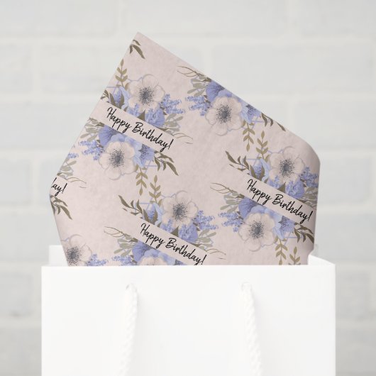 オリジナル パステルカラー ローズ デザイン 薄葉紙 (ギフトバッグ)