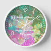 オリジナル パステルカラー 私の秘密のローズガーデン ウォールクロック (正面)