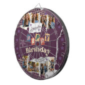 オリジナル パープル スクラップブック 誕生日 フォト コラージュ ダーツボード (正面右)