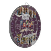 オリジナル パープル スクラップブック 誕生日 フォト コラージュ ダーツボード (正面左)