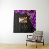 オリジナル パープル フラワー ウェディング アニバーサリー タペストリー (インサイチュ(横))