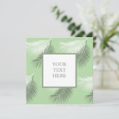 オリジナル パームリーフ グリーティングカード – モダン セージグリーン (スタンド正面)