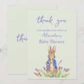 オリジナル ピーターうさぎ ベビーシャワー 感謝 (正面/裏面)