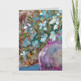 オリジナル・ファインアートの表現的な花の絵画 カード