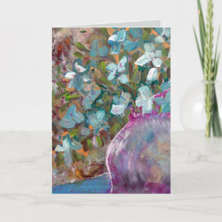 オリジナル・ファインアートの表現的な花の絵画 カード