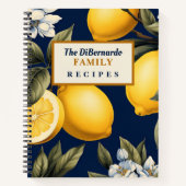 オリジナル ファミリーレシピ ノートブック  レモン柄 (正面)