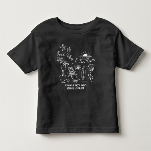 オリジナル ファミリー サマー ビーチトリップ グループ おそろい トドラーTシャツ (正面)
