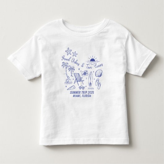 オリジナル ファミリー サマー ビーチトリップ グループ おそろい トドラーTシャツ (正面)
