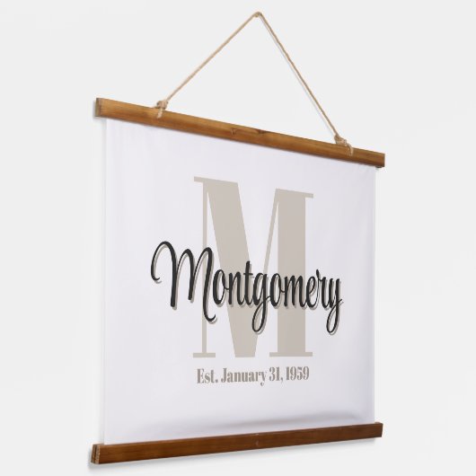 オリジナル ファミリー ネーム サイン ギフト アイデア 吊り下げ型タペストリー (傾斜あり)