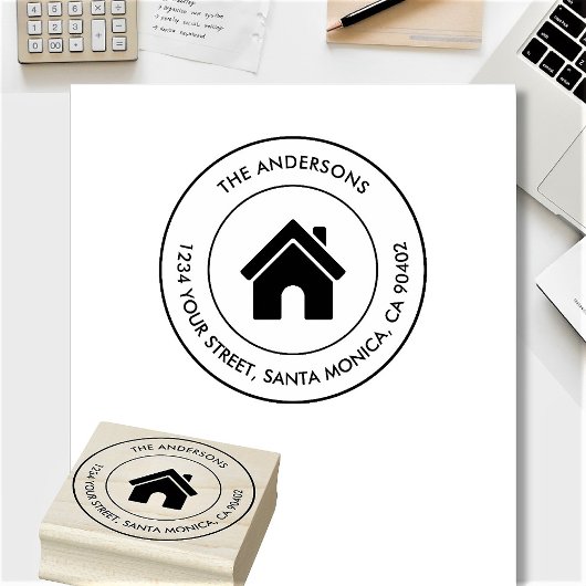 オリジナル ファミリー ネーム ロゴ 現代のリターン アドレス ラバースタンプ