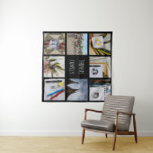 オリジナル ファミリー フォトと名前 インスタグラム コラージュ タペストリー (インサイチュ(横))