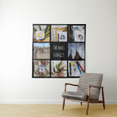 オリジナル ファミリー フォトと名前 インスタグラム コラージュ タペストリー (インサイチュ)