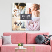 オリジナル ファミリー フォト コラージュ ブロック キャンバスプリント (インサイチュ (リビング))