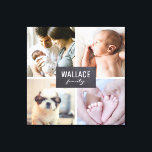 オリジナル ファミリー フォト コラージュ ブロック キャンバスプリント<br><div class="desc">大切な写真をこのファミリー フォト コラージュで飾り、家族の名前を入れてパーソナライズしましょう。キャンバスが巻かれているので、フレームの必要がありません。簡単なテンプレートを、家族や子供、ペット、その他の美しい写真でカスタマイズできます。
*私のデザインについてご不明な点がありましたら、お気軽にお問い合わせください。</div>