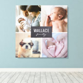 オリジナル ファミリー フォト コラージュ ブロック キャンバスプリント (インサイチュ (ウッドフロア))