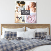 オリジナル ファミリー フォト コラージュ ブロック キャンバスプリント (インサイチュ (寝室))