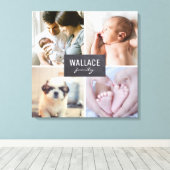 オリジナル ファミリー フォト コラージュ ブロック キャンバスプリント (インサイチュ (ウッドフロア))