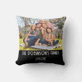 オリジナル ファミリー フォト モノクロ 年 クッション (正面)