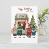 オリジナル ファミリー ポートレート クリップアート クリスマス カード (スタンド正面)