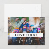 オリジナル ファミリー モノグラム 姓 カスタム フォト ポストカード (正面/裏面)