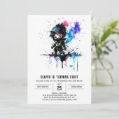 オリジナル ファンタジー ニンジャ ボーイ デジタル誕生日 招待状 (スタンド正面)