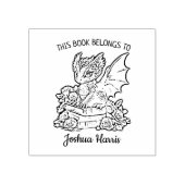 オリジナル ファンタジー 赤ちゃんドラゴン 本のしおり ラバースタンプ (インプリント)