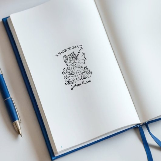 オリジナル ファンタジー 赤ちゃんドラゴン 本のしおり ラバースタンプ