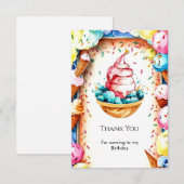 オリジナル ファン クリーミー アイスクリーム バースデー サンキューカード (正面/裏面)