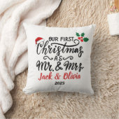 オリジナル ファースト クリスマス Mr. & Mrs. オーナメント クッション (ブランケット)