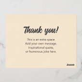 オリジナル フォトとメッセージ 感謝祭 箔シーズンポストカード (裏面)