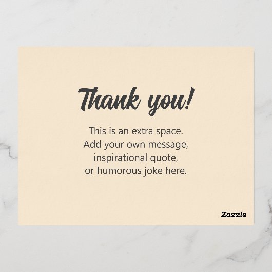 オリジナル フォトとメッセージ 感謝祭 箔シーズンポストカード (裏面)