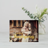 オリジナル フォトとメッセージ 感謝祭 箔シーズンポストカード (立ち正面)