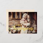 オリジナル フォトとメッセージ 感謝祭 箔シーズンポストカード (正面/裏面)