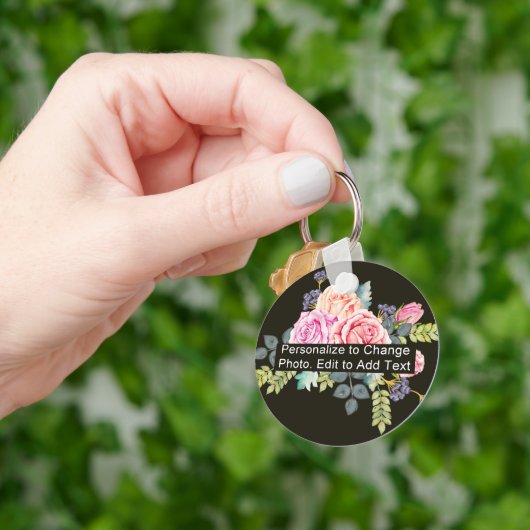 オリジナル フォト アート 名前 モノグラム 引用 アルム サークル キーホルダー (手)