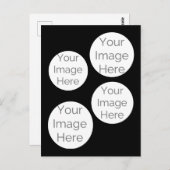オリジナル フォト コラージュ ポストカード - 4 フォト テンプレート (正面/裏面)