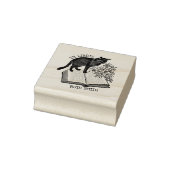 オリジナル フラワー Ex Libris アンティーク 猫の本 ラバースタンプ (スタンプ)