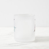 オリジナル フラワー N アルファベット 水彩 花 モノグラム フロストグラスマグカップ (中央)